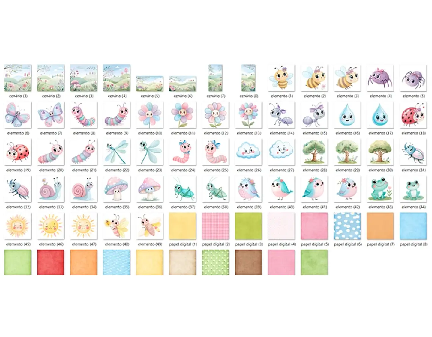 Kit Digital Bichinhos no jardim - FANDDY 2