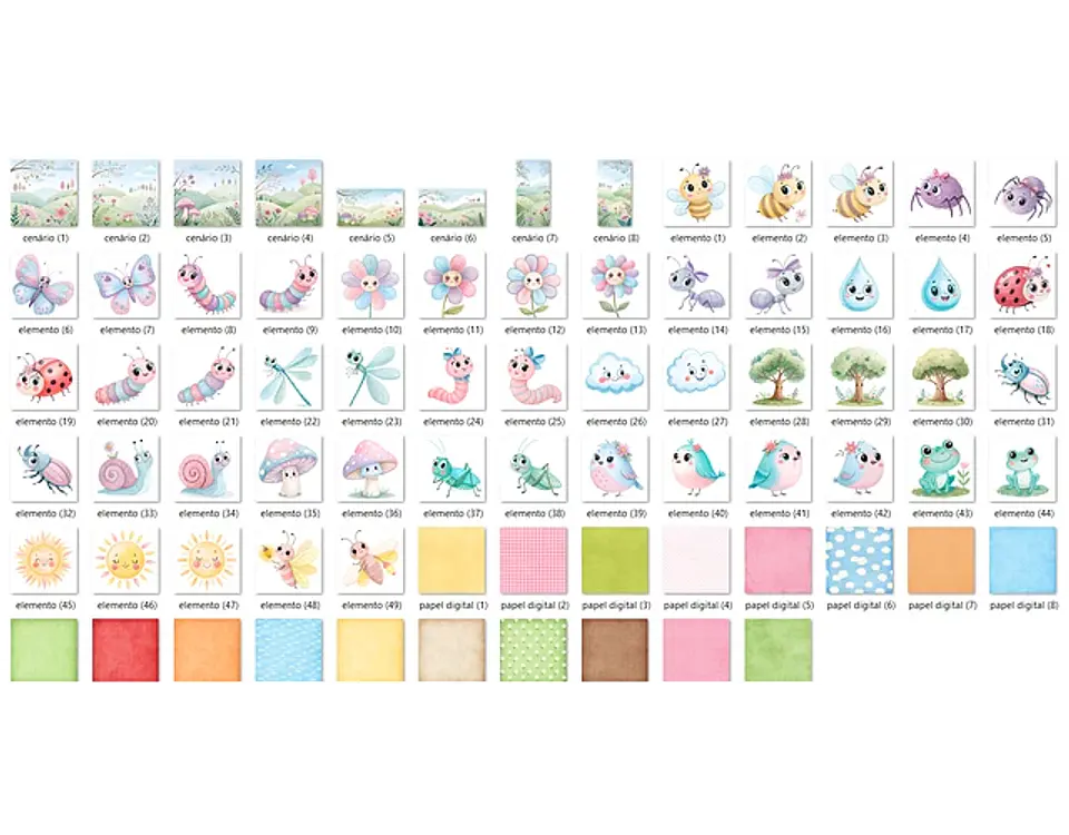 Kit Digital Bichinhos no jardim - FANDDY 2