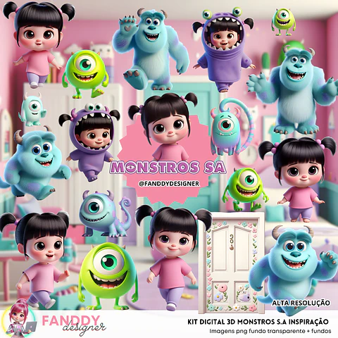 Kit Digital Monstros S.A 3D - Fanddy