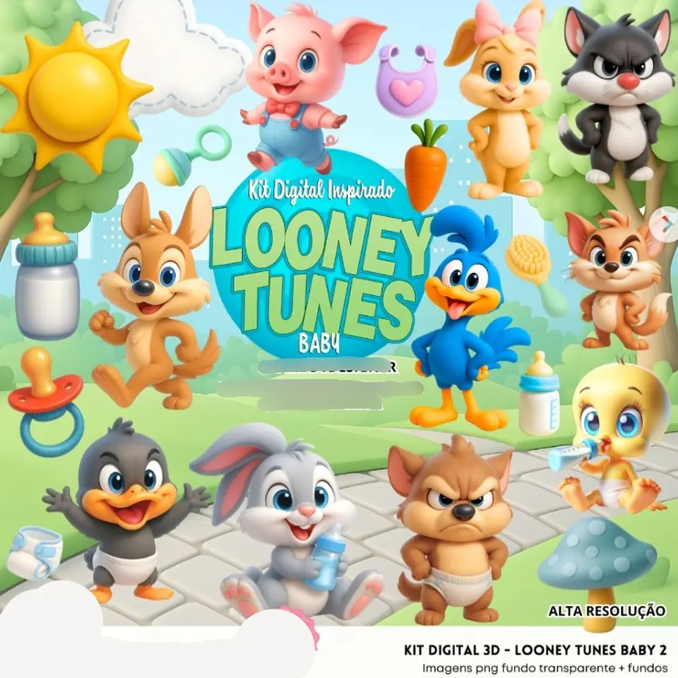 Kit Digital Looney Tunes Baby 2 em 3D - FANDDY 1