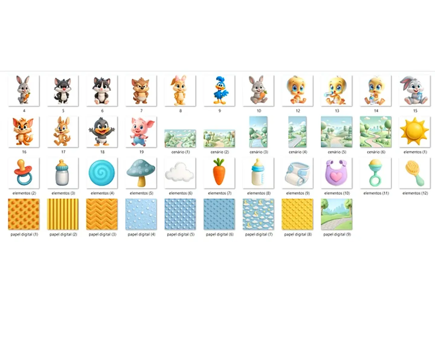 Kit Digital Looney Tunes Baby 2 em 3D - FANDDY 2