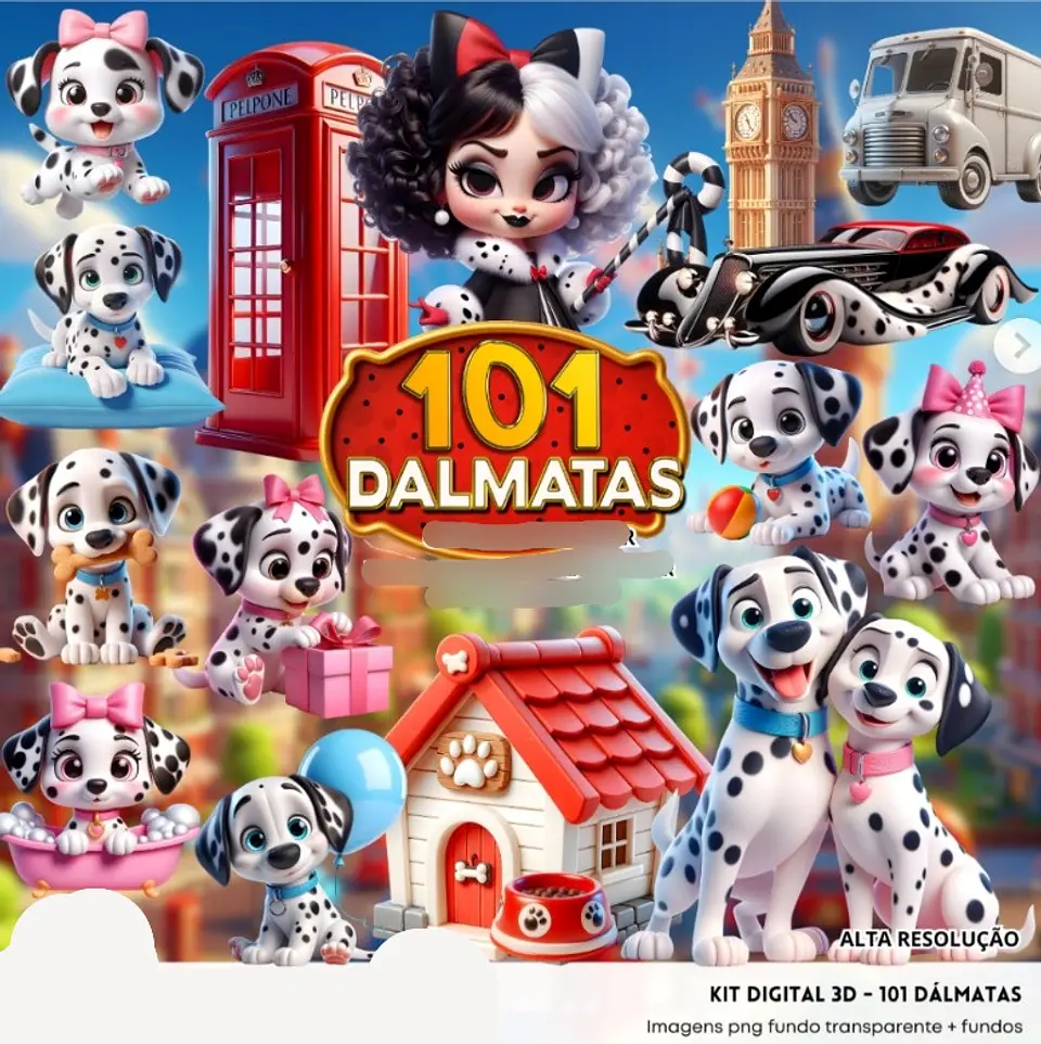 Kit Digital Dalmatas 3D - FANDDY 1