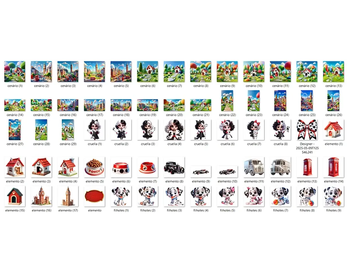 Kit Digital Dalmatas 3D - FANDDY 3