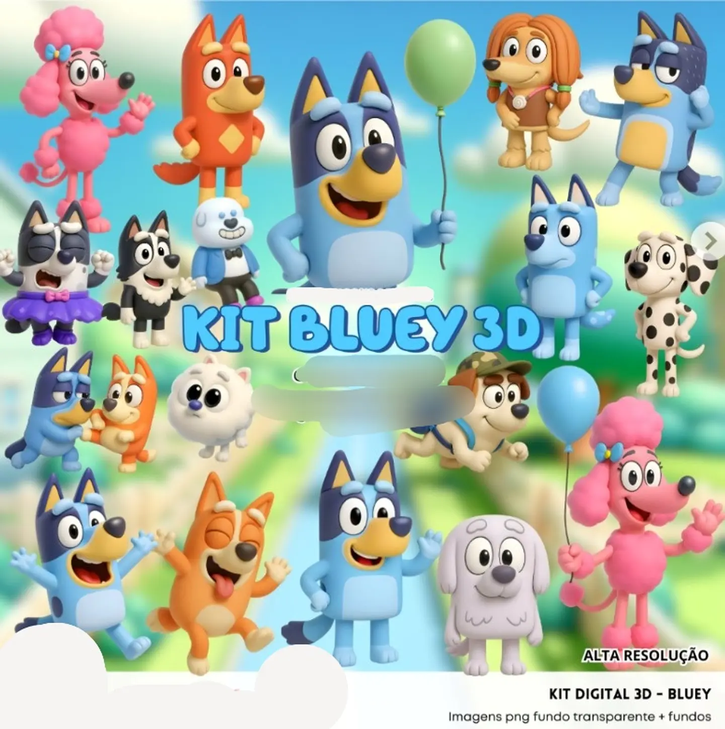 Kit Digital Bluey 3D - FANDDY 1