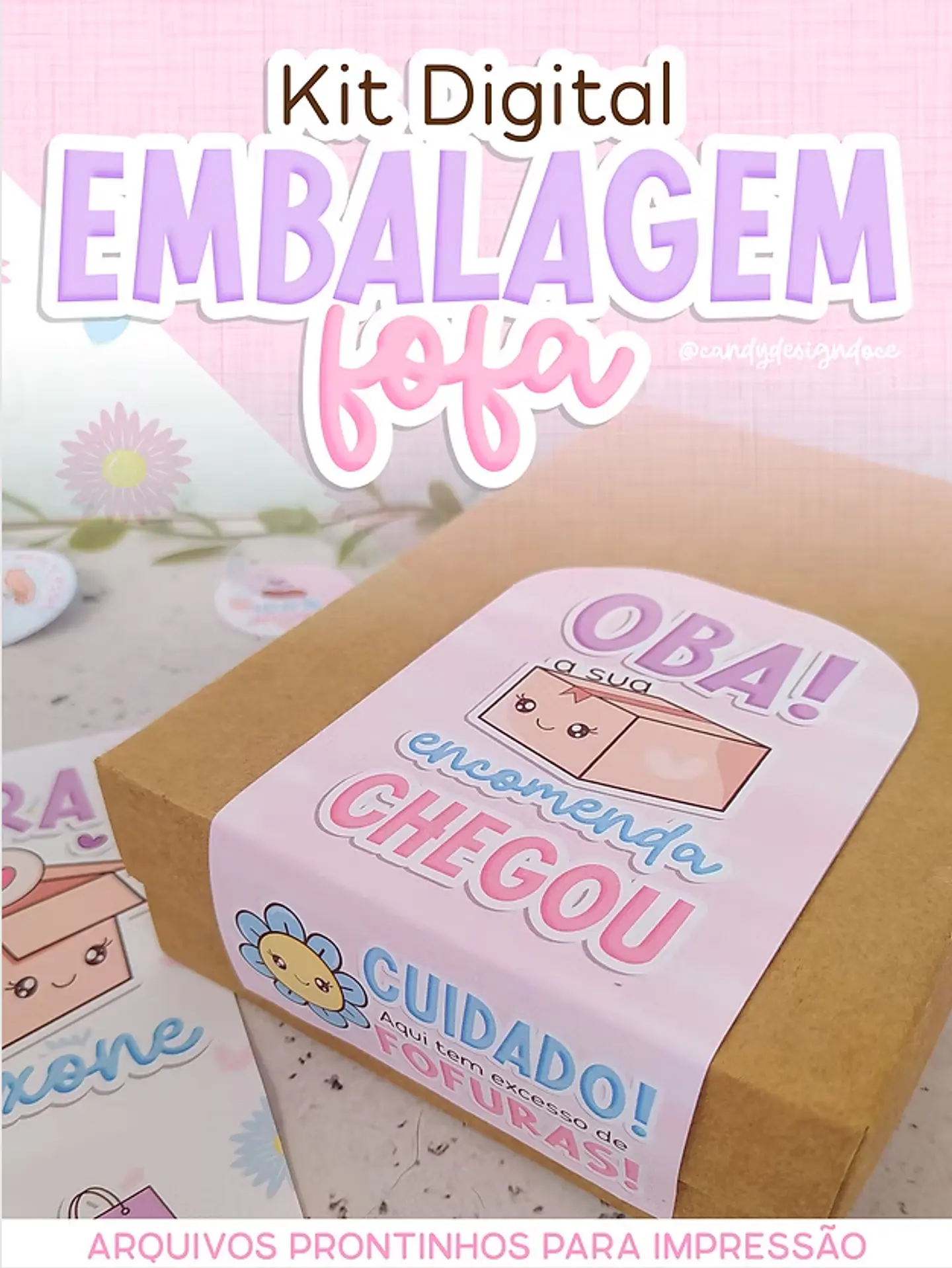 Arquivo Embalagem fofa umboxing - CANDY DESIGN 1