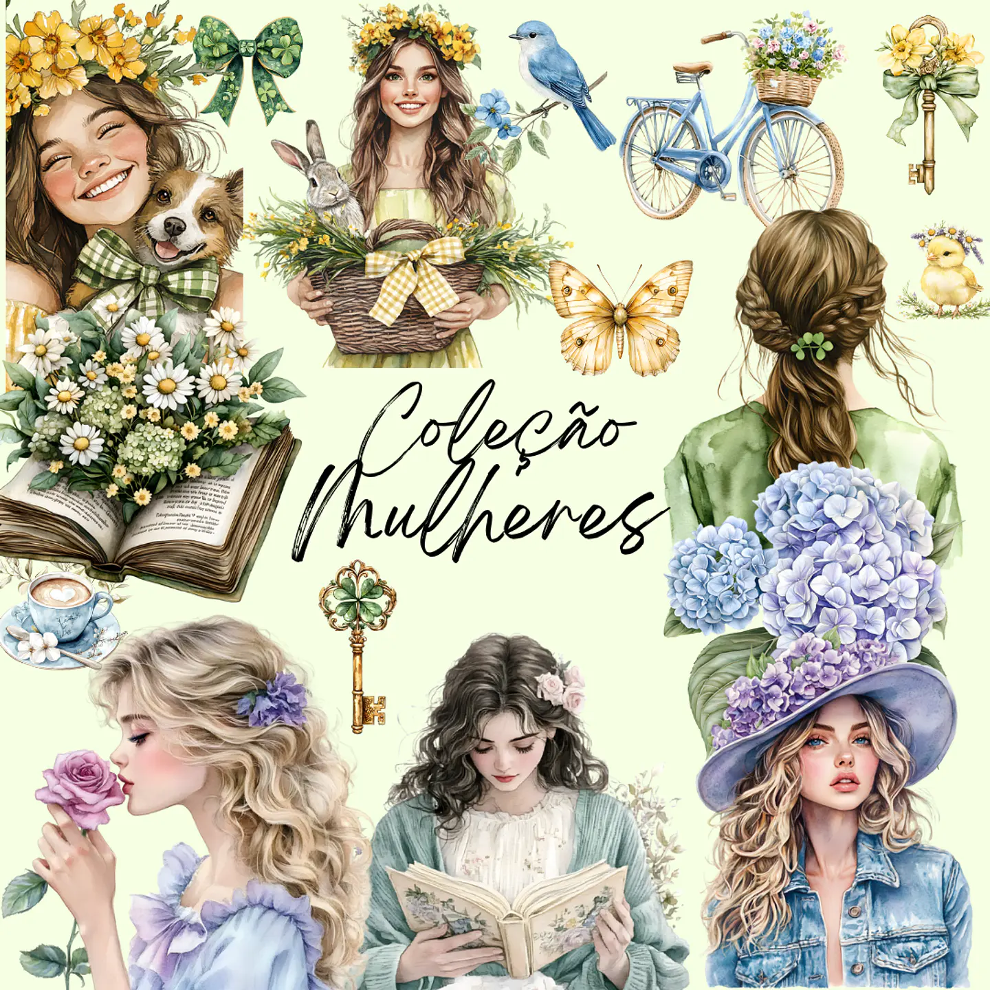 Arquivo printable A4 coleção mulheres floral - ETERNA APRENDIZ 1