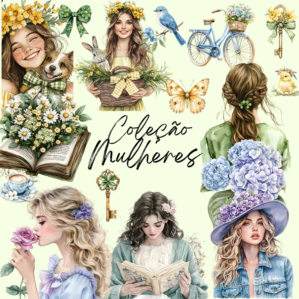 Arquivo printable A4 coleção mulheres floral - ETERNA APRENDIZ 1