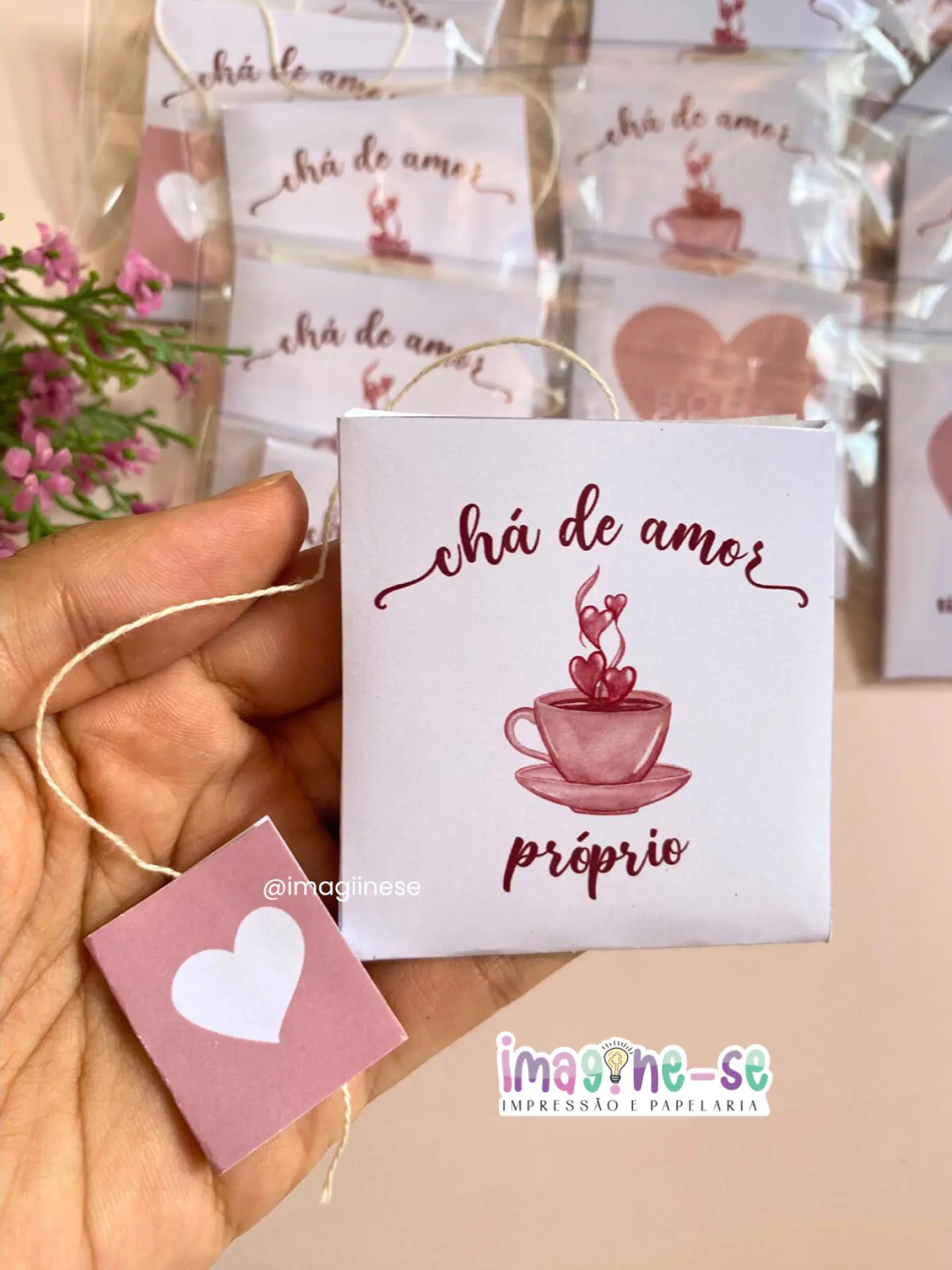 Arquivo de Corte Tag chá de amor próprio - IMAGINE-SE 1