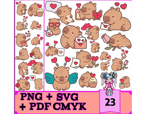 Kit Digital Dia dos Namorados Capivara