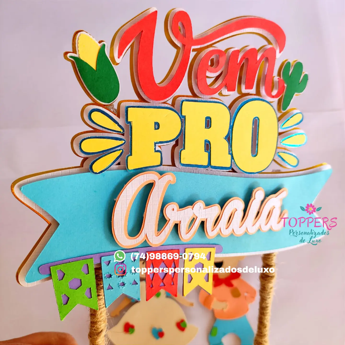 Arquivo vem pro arraiá topo de bolo festa junina  1