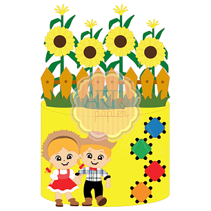 Arquivo plantação de milho e girassol topo de bolo festa junina