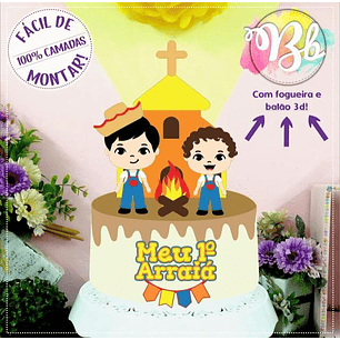 Arquivo meu primeiro arraiá topo de bolo festa junina