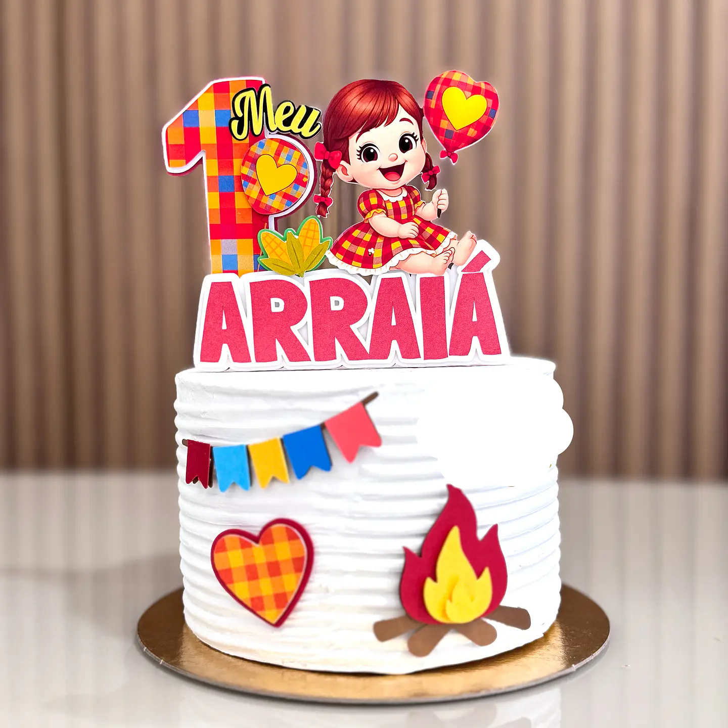Arquivo Topo de Bolo Festa Junina Primeiro Arraiá Menina 1