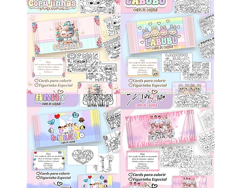 Arquivo Big Cards de Colorir 100 temas - Pamella