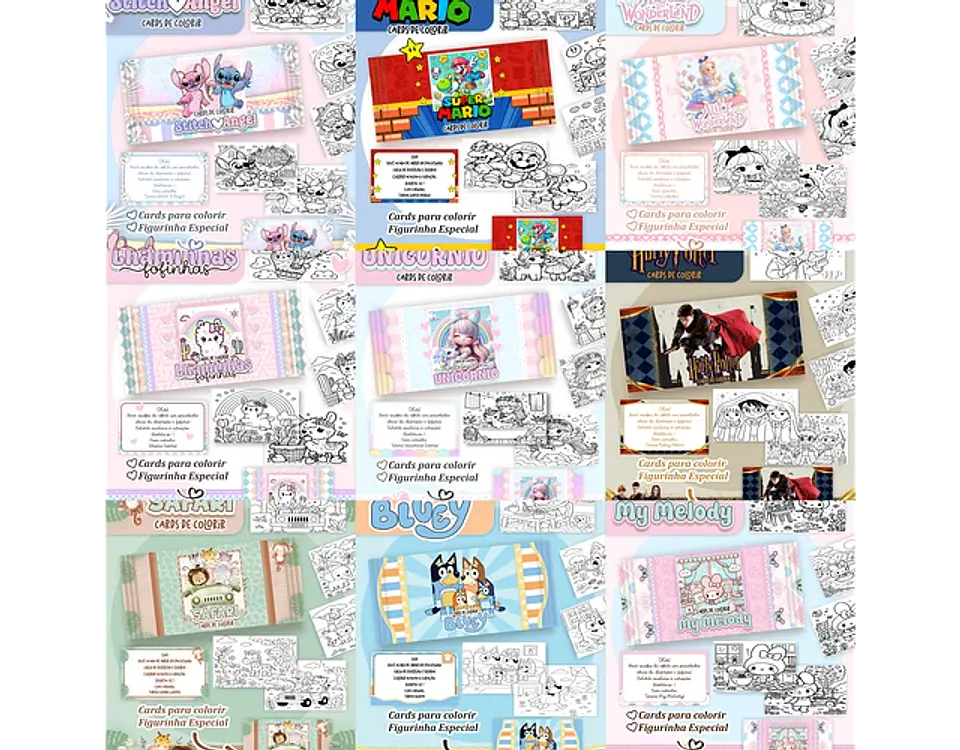 Arquivo Big Cards de Colorir 100 temas - Pamella 3