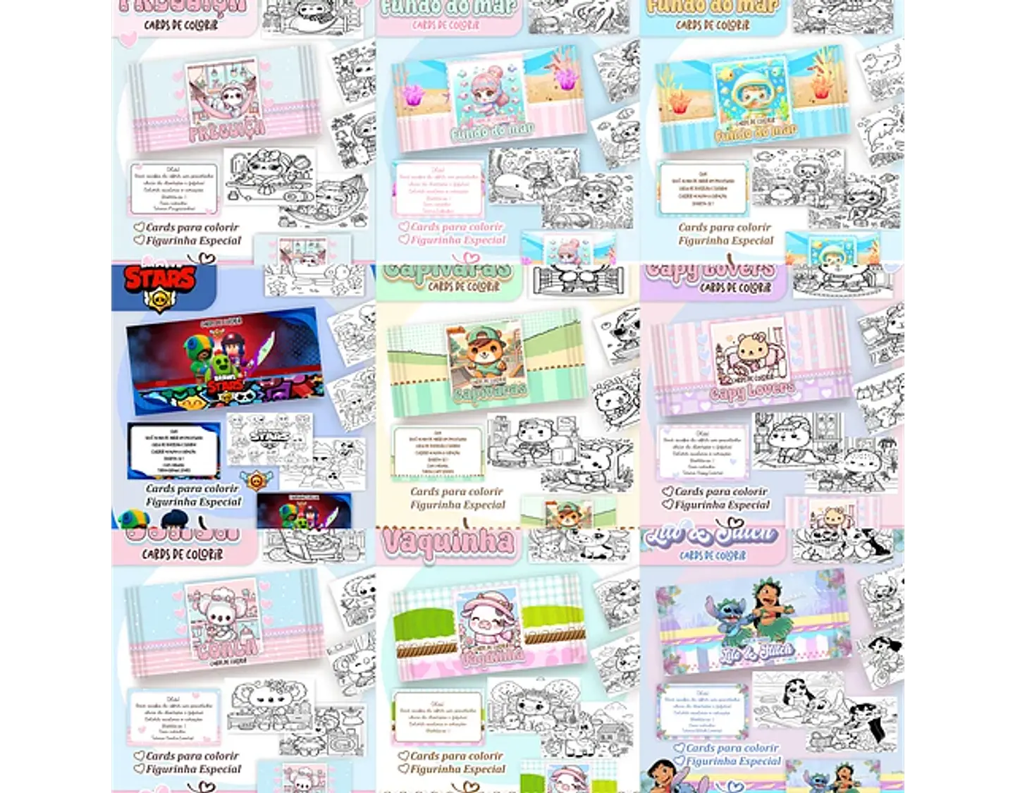 Arquivo Big Cards de Colorir 100 temas - Pamella 4