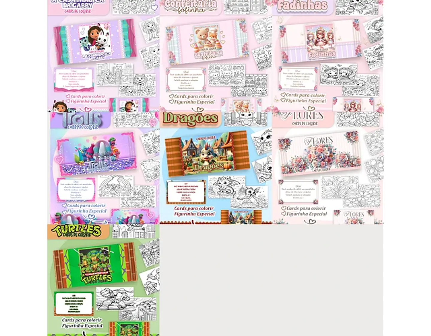 Arquivo Big Cards de Colorir 100 temas - Pamella 7