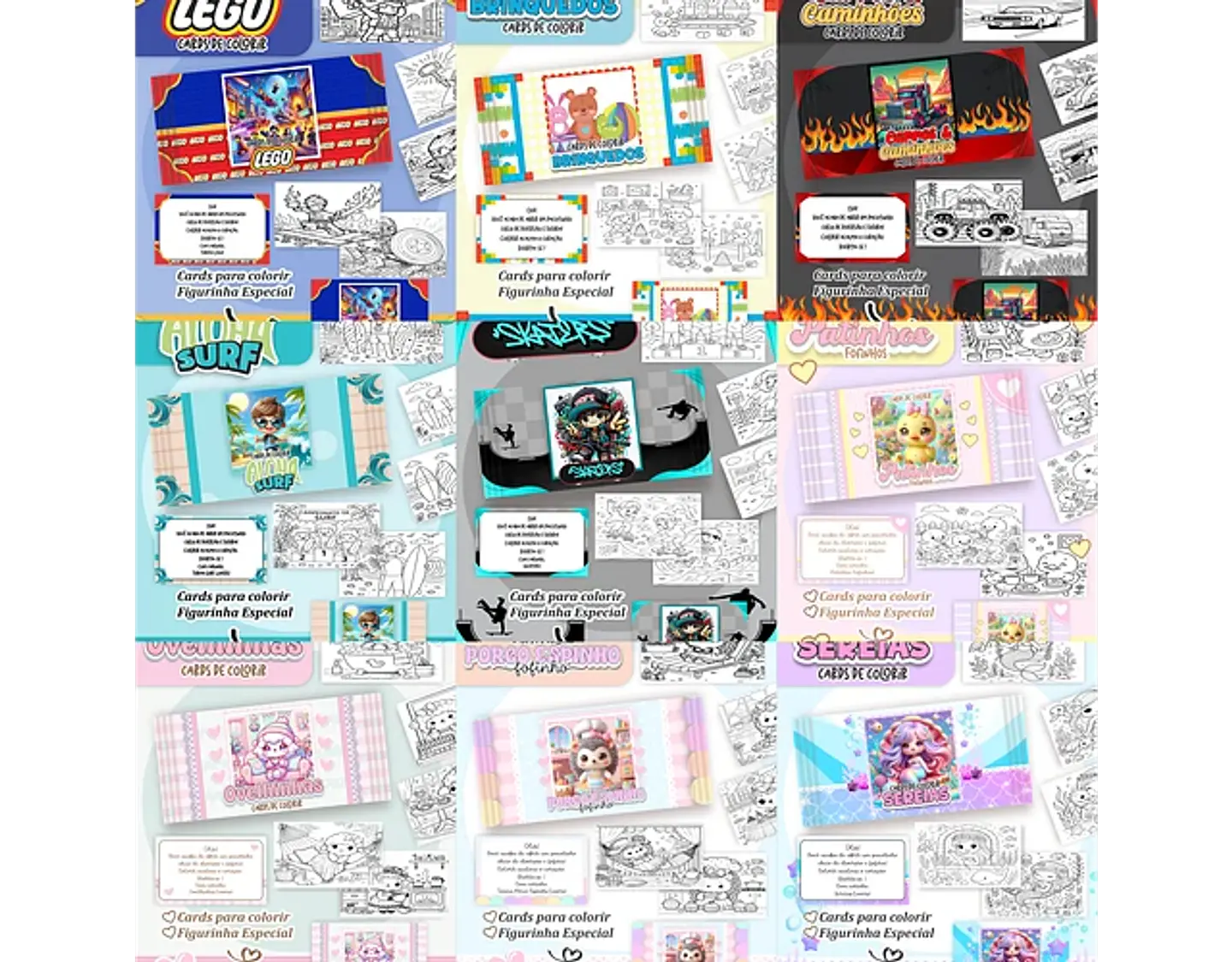 Arquivo Big Cards de Colorir 100 temas - Pamella 5