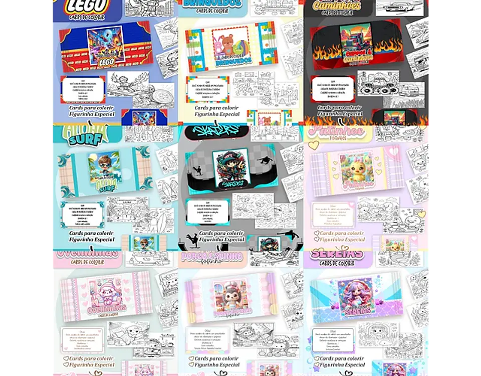Arquivo Big Cards de Colorir 100 temas - Pamella 5