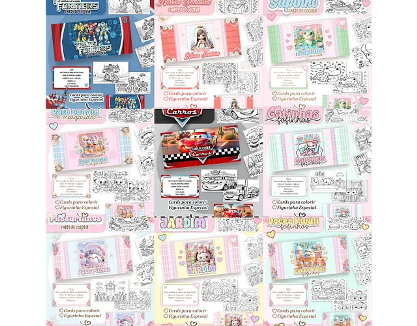 Arquivo Big Cards de Colorir 100 temas - Pamella 6