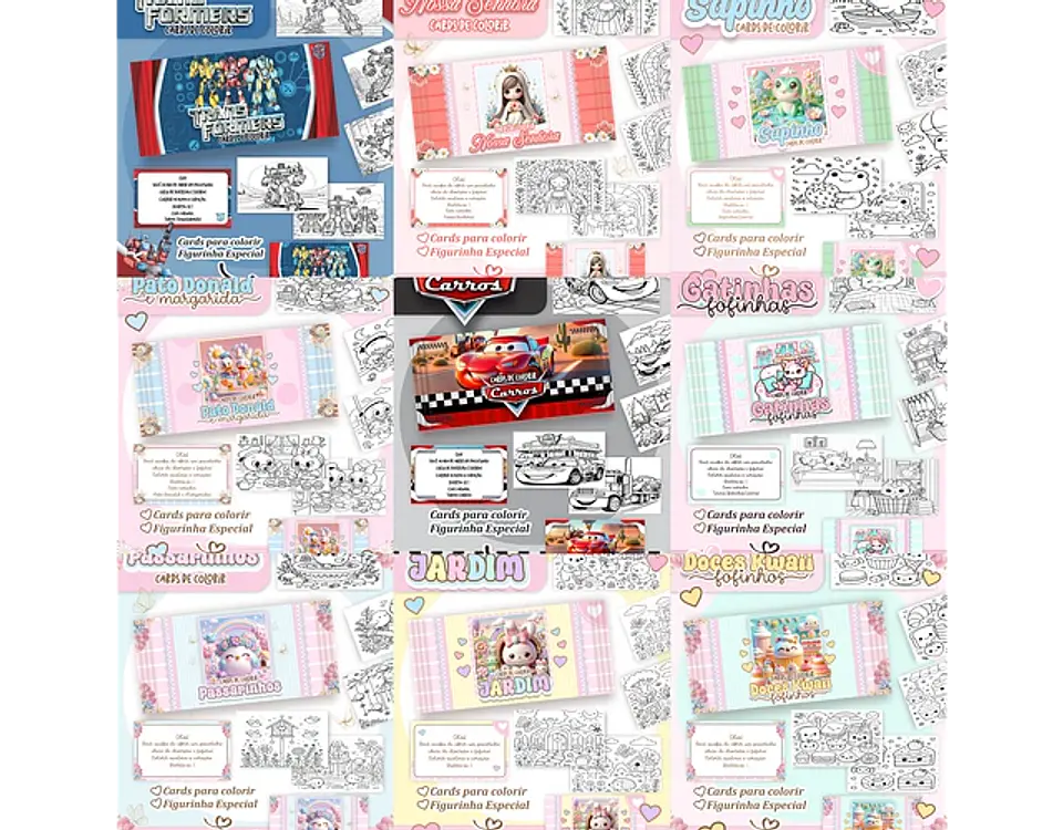 Arquivo Big Cards de Colorir 100 temas - Pamella 6