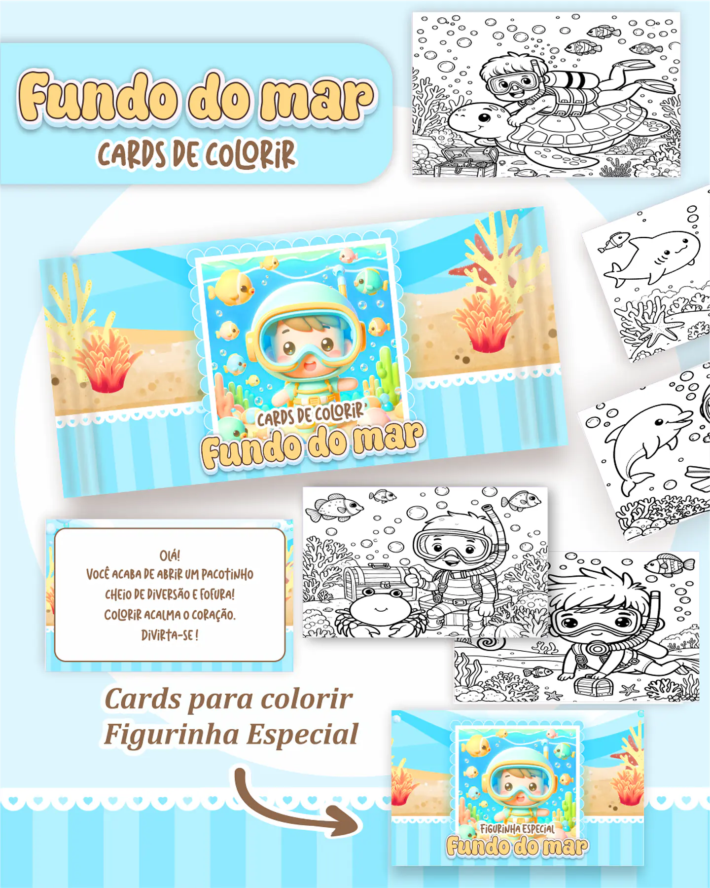 Arquivo Big Card de Colorir Fundo do Mar Menino - PAMELLA 1