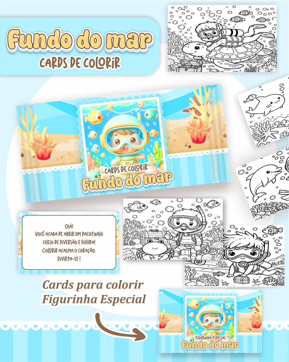 Arquivo Big Card de Colorir Fundo do Mar Menino - PAMELLA 1