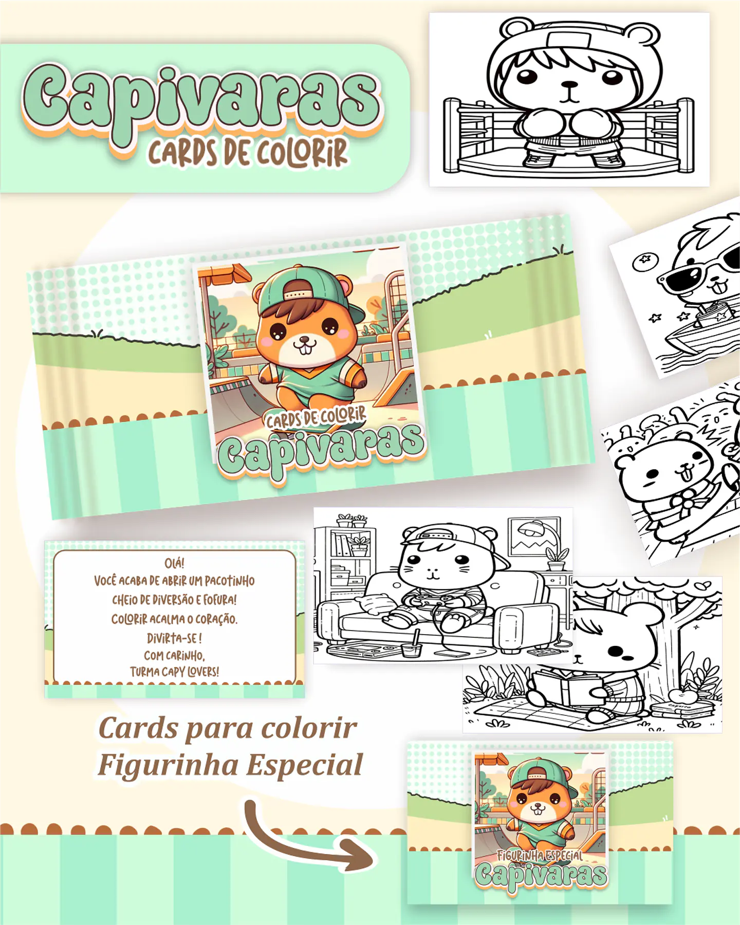 Arquivo Big Card de Colorir Capivara Menino - PAMELLA 1