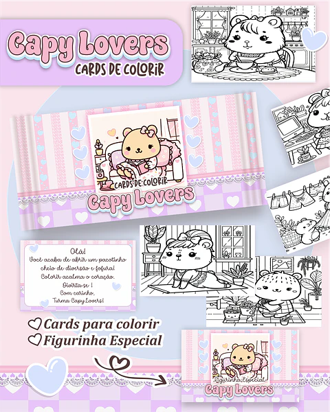 Arquivo Big Card de Colorir Capy Lovers - PAMELLA