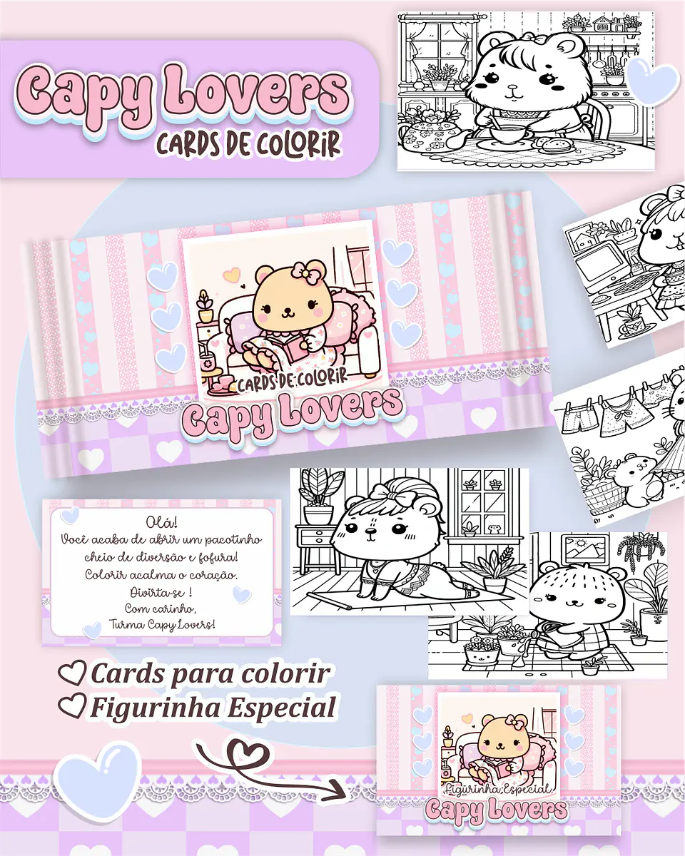 Arquivo Big Card de Colorir Capy Lovers - PAMELLA 1