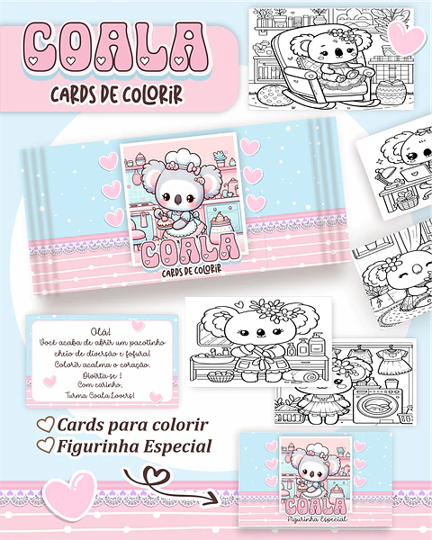 Arquivo Big Card de Colorir Coala Kawai - PAMELLA