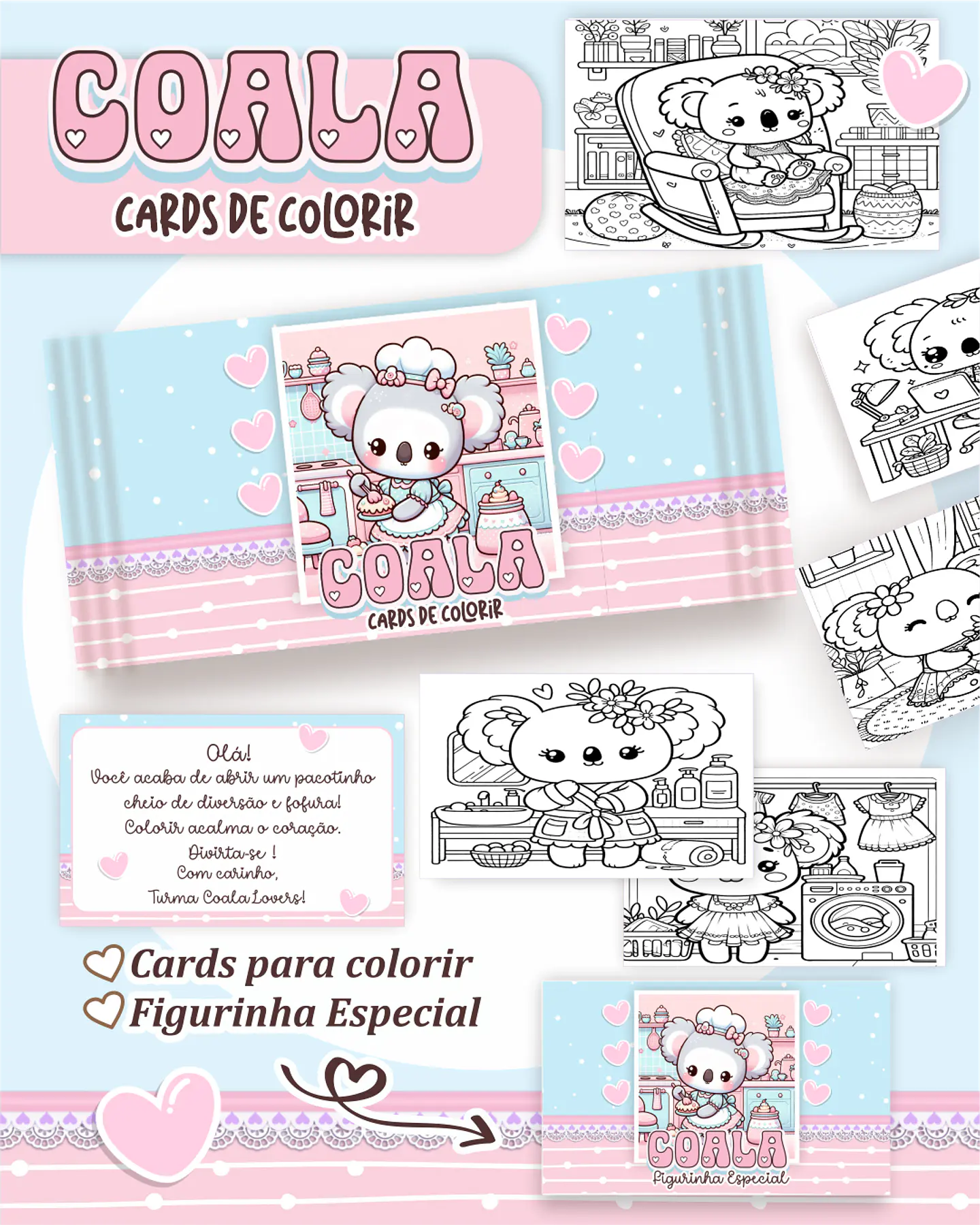 Arquivo Big Card de Colorir Coala Kawai - PAMELLA 1