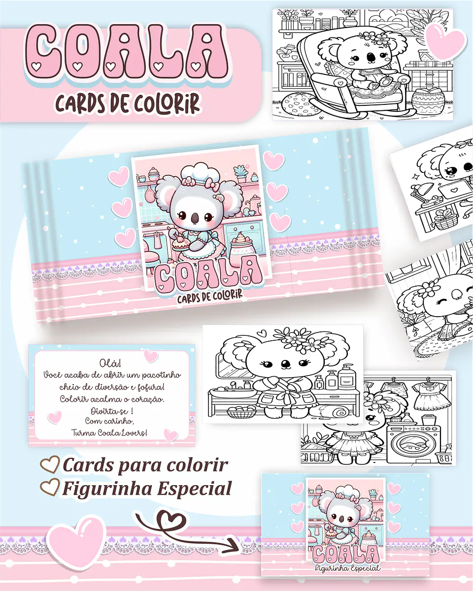 Arquivo Big Card de Colorir Coala Kawai - PAMELLA 1