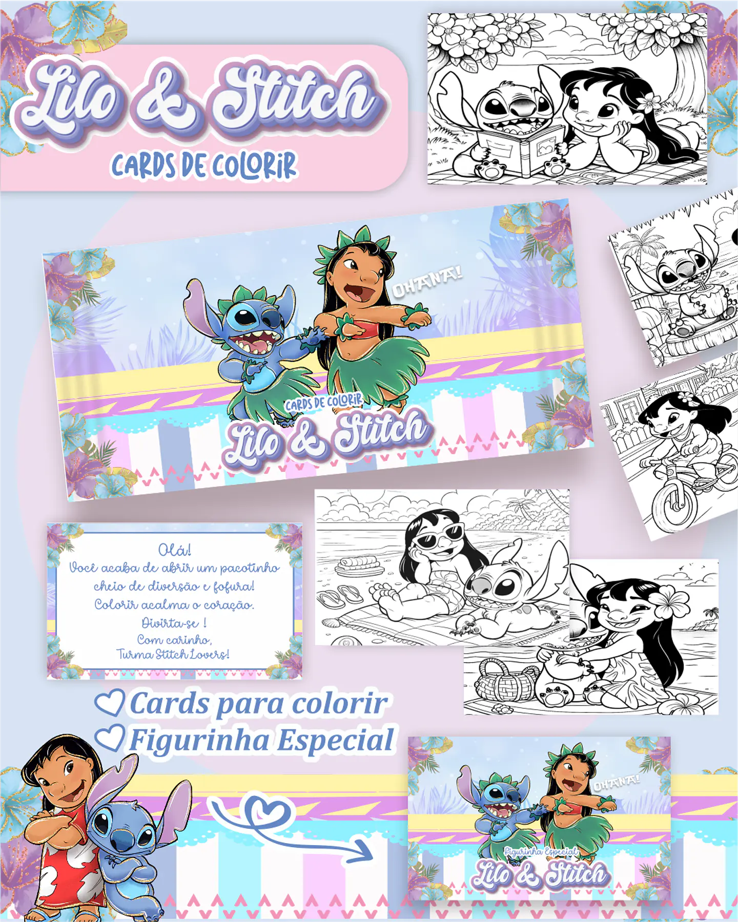Arquivo Big Card de Colorir Lilo e Stitch - PAMELLA 1