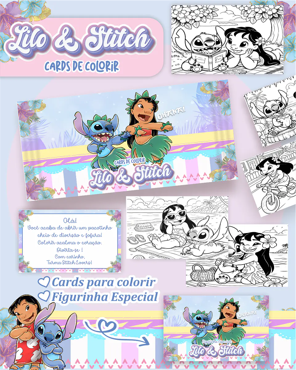 Arquivo Big Card de Colorir Lilo e Stitch - PAMELLA 1