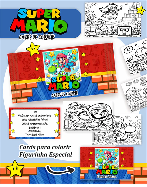 Arquivo Big Card de Colorir Super Mario - PAMELLA