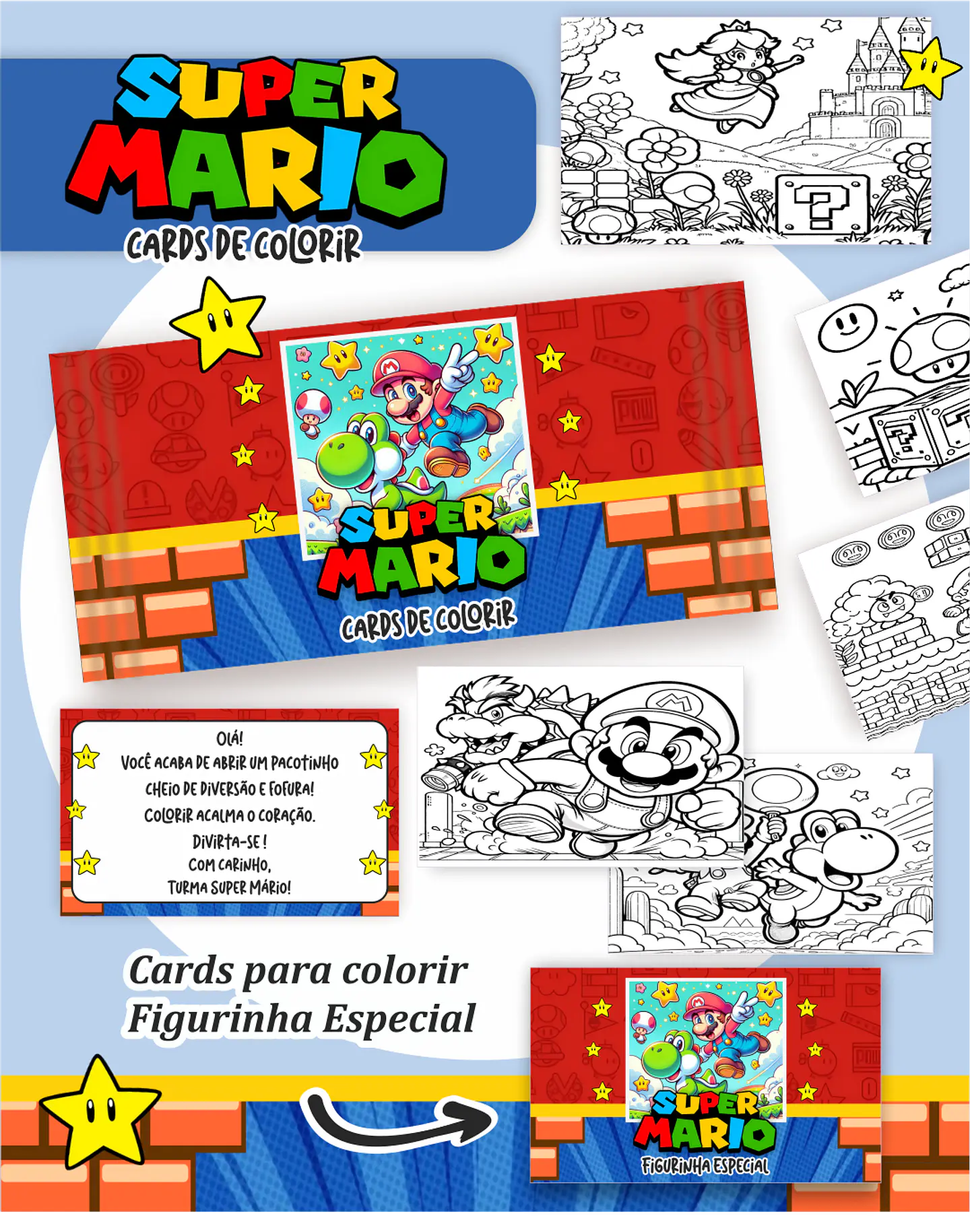 Arquivo Big Card de Colorir Super Mario - PAMELLA 1