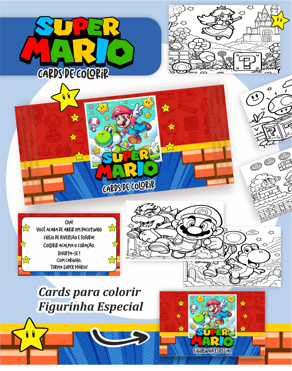 Arquivo Big Card de Colorir Super Mario - PAMELLA 1