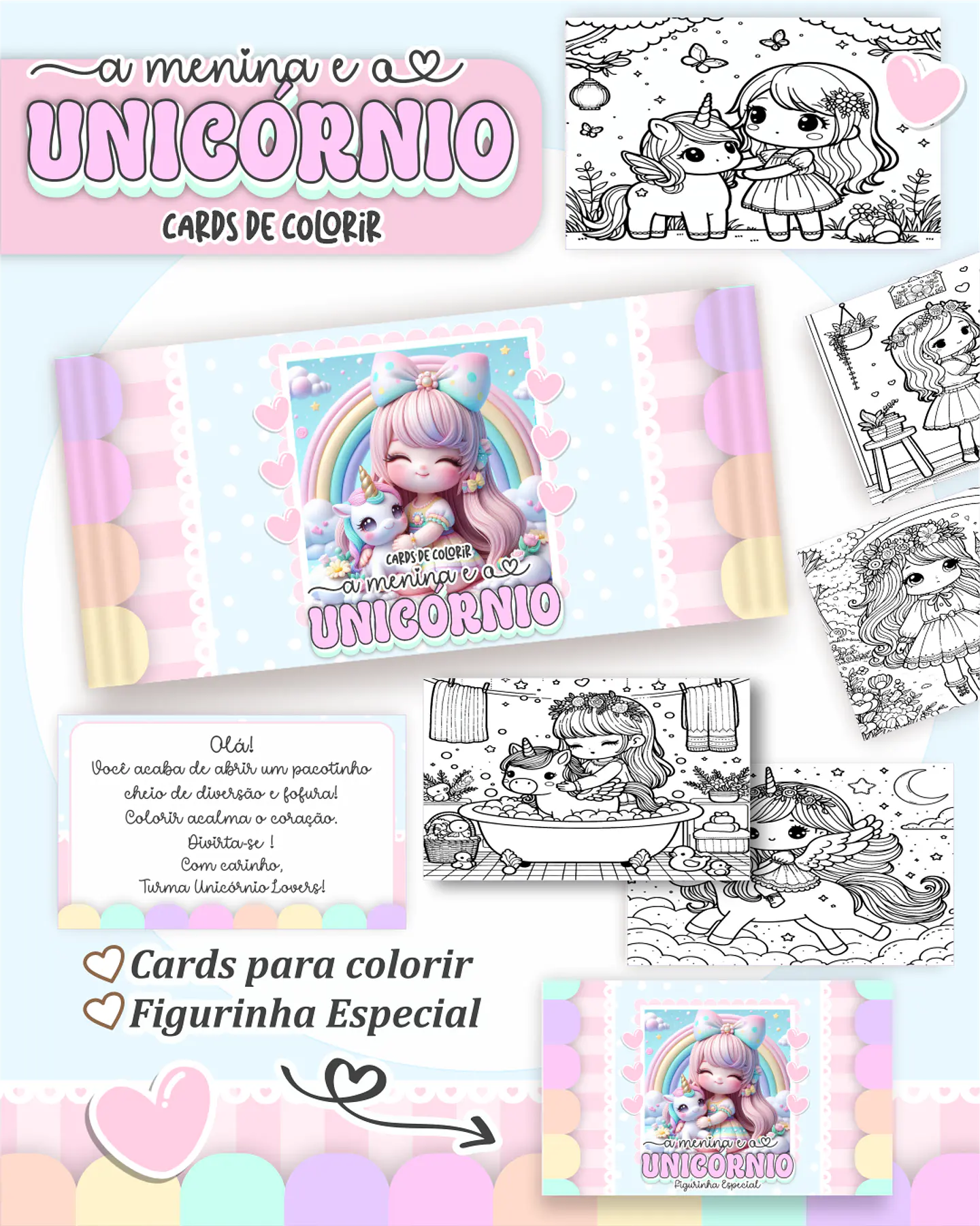 Arquivo Big Card de Colorir A Menina e o unicórnio - PAMELLA 1