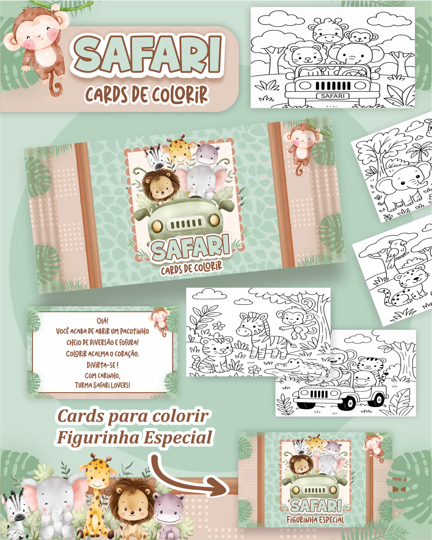 Arquivo Card de Colorir Safari - PAMELLA 1