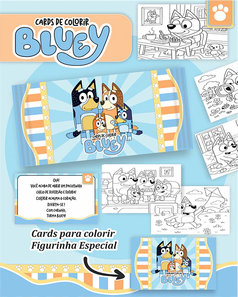 Arquivo Card de Colorir Bluey - PAMELLA