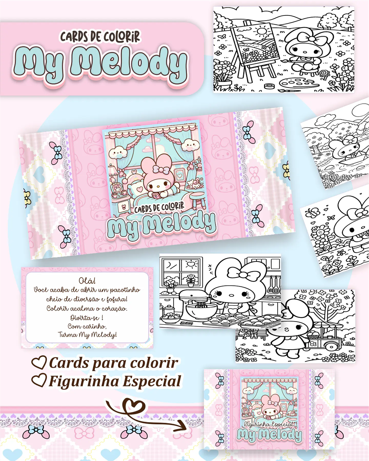Arquivo Card de Colorir My Melody - PAMELLA 1