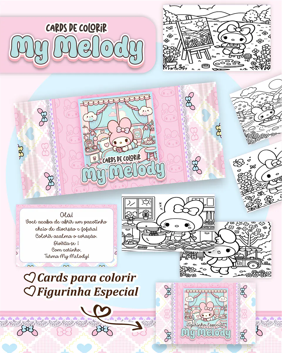 Arquivo Card de Colorir My Melody - PAMELLA 1
