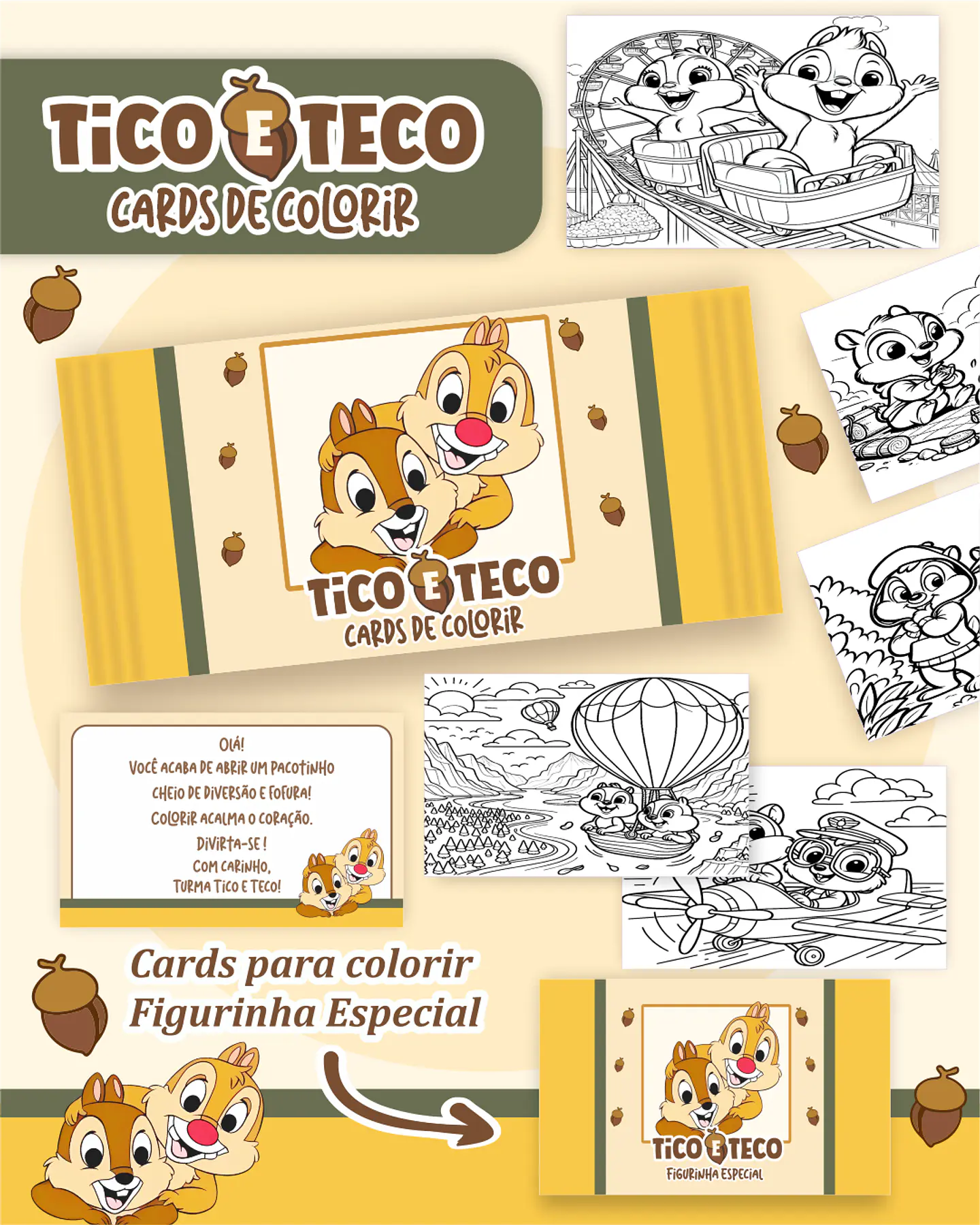 Arquivo Card de Colorir Tico e Teco - PAMELLA 1