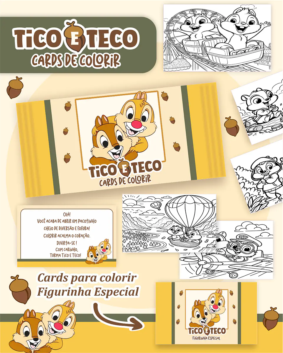Arquivo Card de Colorir Tico e Teco - PAMELLA 1