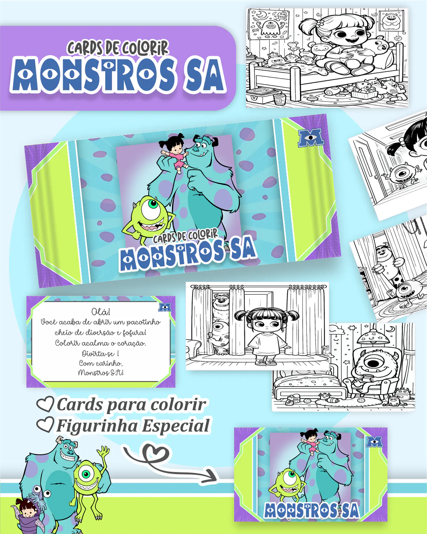 Arquivo Card de Colorir Monstros S.A - PAMELLA 1