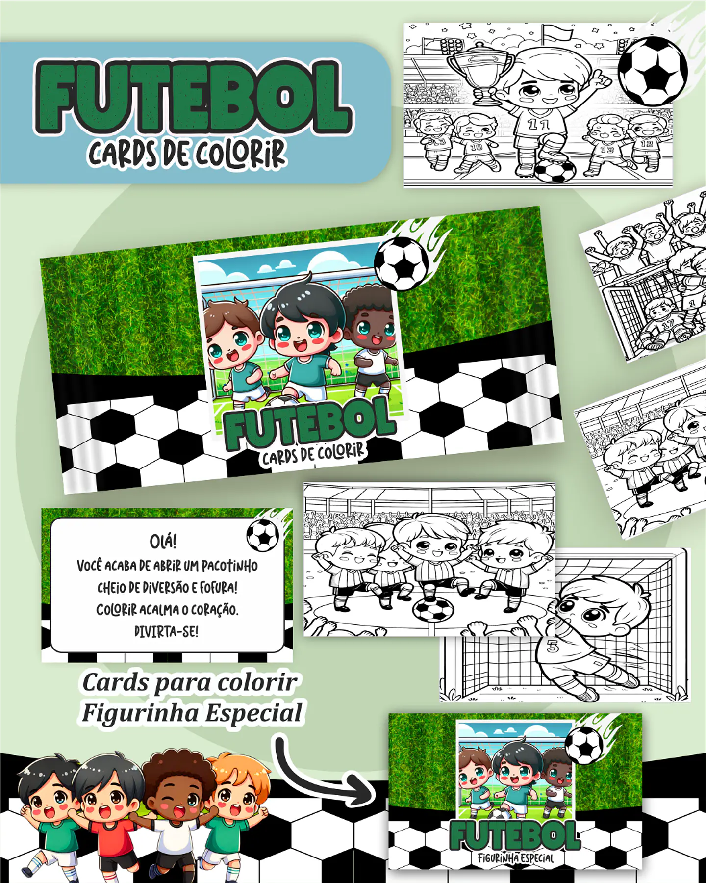 Arquivo Card de Colorir Futebol Neutro - PAMELLA 1