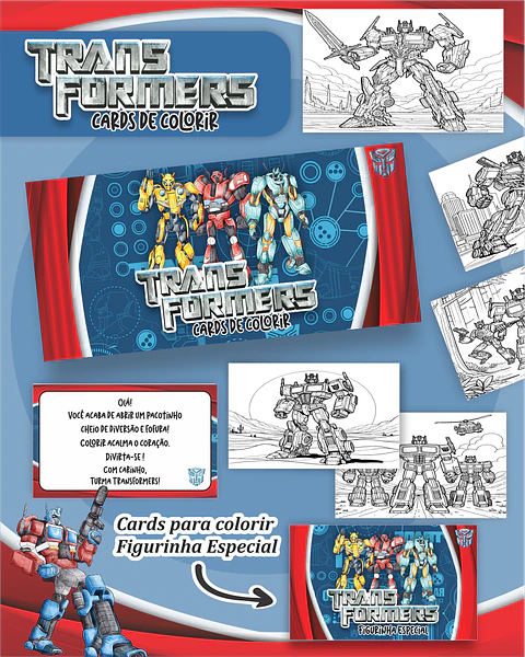 Arquivo Card de Colorir Transformers - PAMELLA