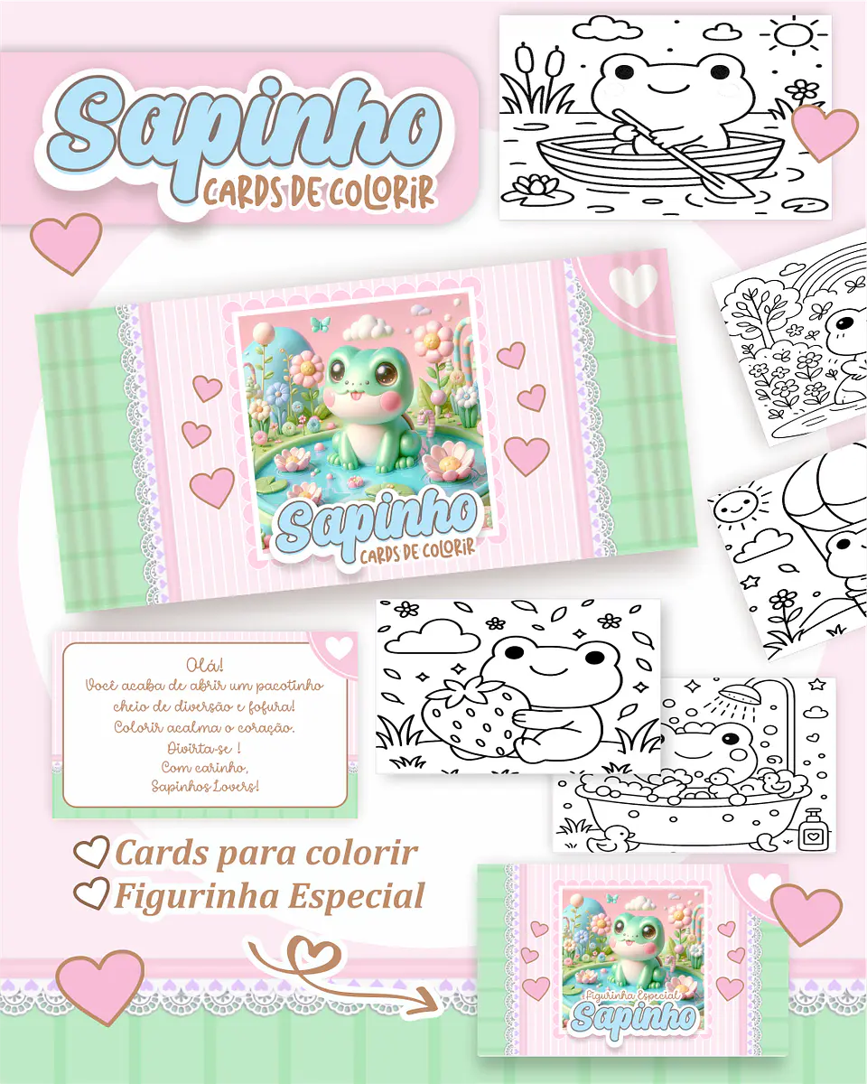 Arquivo Card de Colorir Sapinho Kawaii - PAMELLA 1