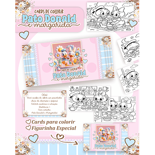 Arquivo Card de Colorir Pato Donald e Margarida - PAMELLA